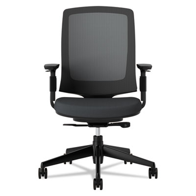 Hon Company 2281va10t Lota Series Mesh Mid-back Work Chair, Black Fabric, Black Base