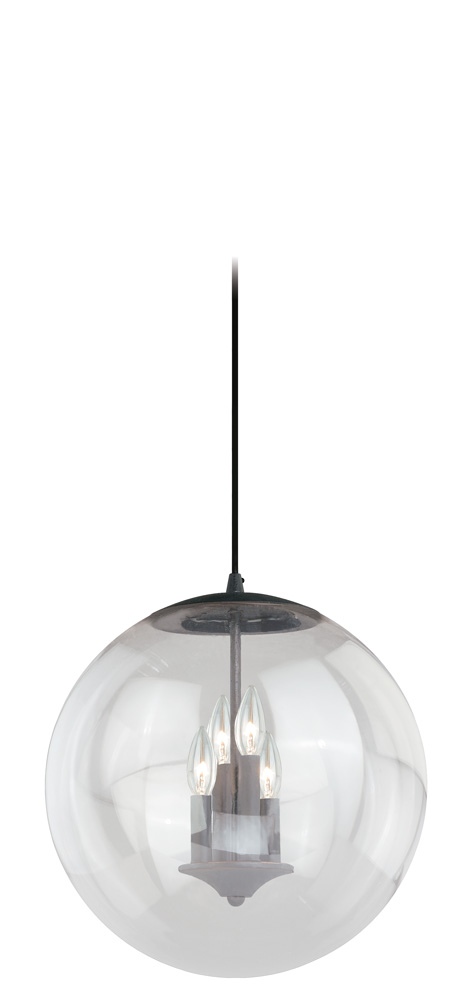 P0126 630 Series 15-3/4 In. Pendant Black Iron With Clear Glass  Black Iron