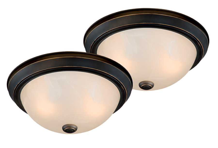 C0022 Twin Pack 15 In. Flush Mounts - Oil Rubbed Bronze - Oil Rubbed Bronze