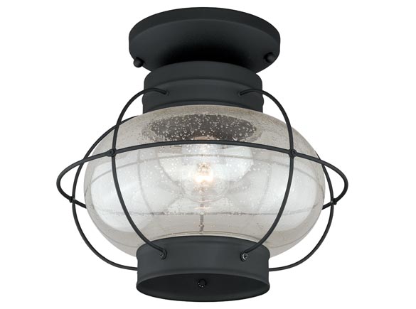 T0144 Chatham 13 In. Outdoor Semi-flush Mount  Textured Black