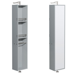 Linen Tower & 360 Degree Rotating Floor Cabinet With Full-length Mirror In Dove Gray