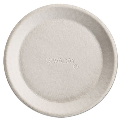 10117 10 In. Savaday Molded Fiber Plates, White