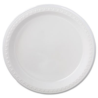 81209 9 In. Heavyweight Plastic Plates, White