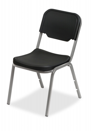 Rough N Ready Series Original Stackable Chair, Black & Silver