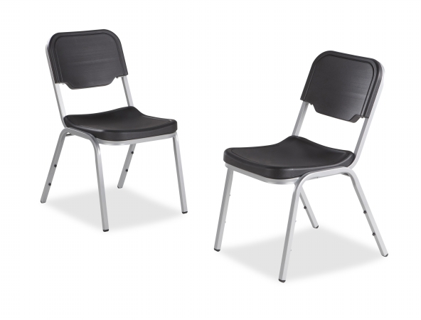 Rough N Ready Series Original Stackable Chair, Charcoal & Silver