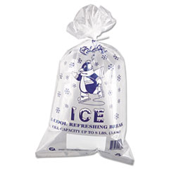 Ic1120 8 Lbs. & 1.5 Mil. Ice Bag - Clear & Blue