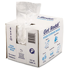 Pb060315 3.5 Qt. & 0.68 Mil. Get Reddi Food & Poly Bag - Clear