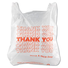 Thw1val 11.5 X 21 In. Thank You Handled T-shirt Bags Polyethylene - White