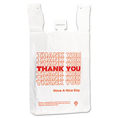 Thw2val 12 X 7 X 13 In. 14 Microns T-shirt Thank You Bag - White