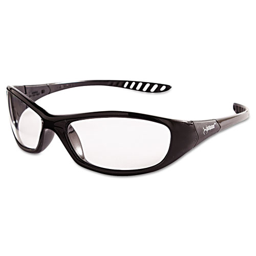 28615 V40 Hellraiser Safety Glasses, Black Frame - Clear Anti-fog Lens