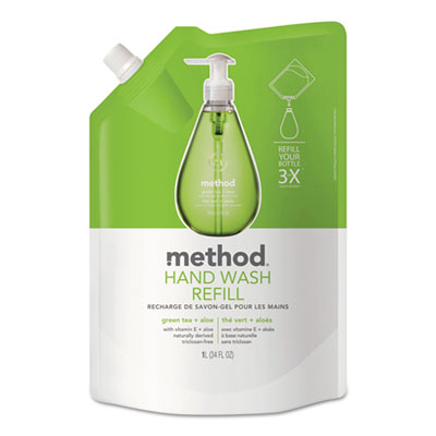 Method Products 00651ct Gel Hand Wash Refill, Green Tea & Aloe - 34 Oz.