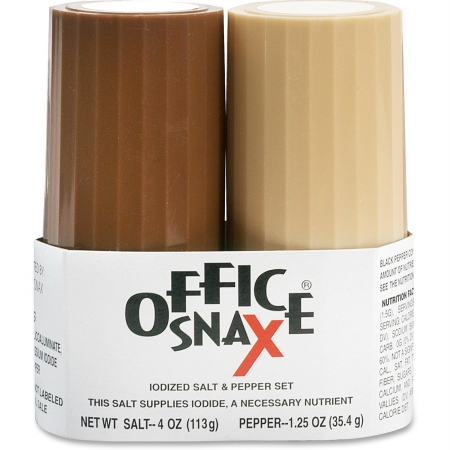 Office Snax 00057 4 Oz. Salt & 1.5 Oz. Pepper Shaker Set