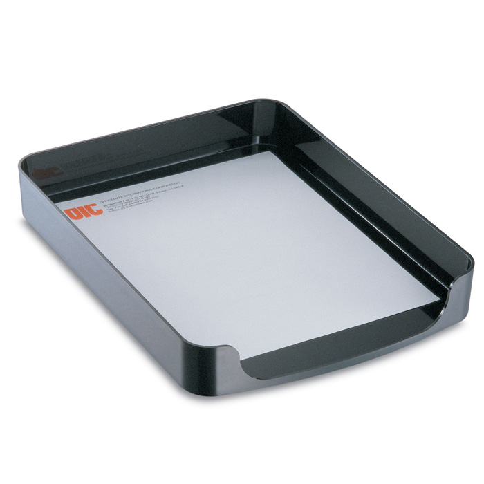 Officemate International 22232 2200 Series Front-loading Plastic Letter Desk Tray, Single Tier - Black