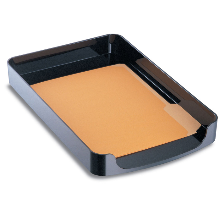 Officemate International 2200 Series Front-loading Plastic Legal Desk Tray, Single Tier - Black