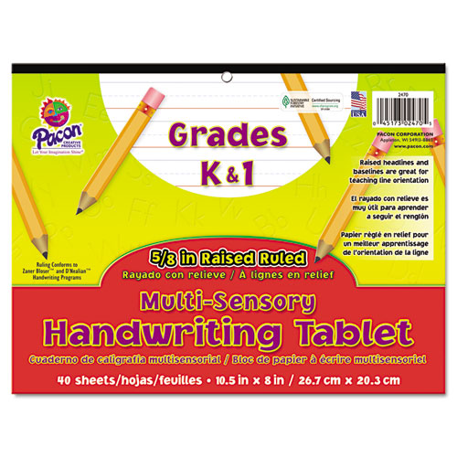 2470 10.5 X 8 Multi-sensory Handwriting Tablet - 40 Sheets Per Pad