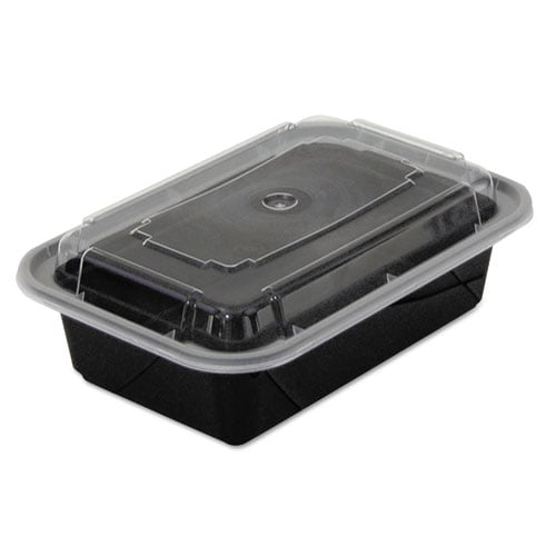 Nc838b 5 X 7.25 X 2 In. Versatile Container - Black & Clear, 24 Oz.