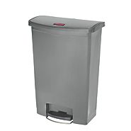Rubbermaid Commercial 1883606 24 gal. Slim Jim Resin Step-On Container, Front Step Style - Gray