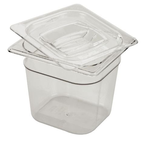 Rubbermaid Commercial 106pcle 6 In. Cold Food Pans, Clear