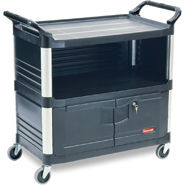 Rubbermaid Commercial Products 4095bla 3 Shelf Equipment Cart, Black