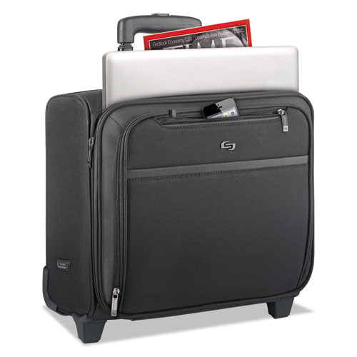 Cla9014 Pro Rolling Overnighter Case - Black & Gray, 16 In.