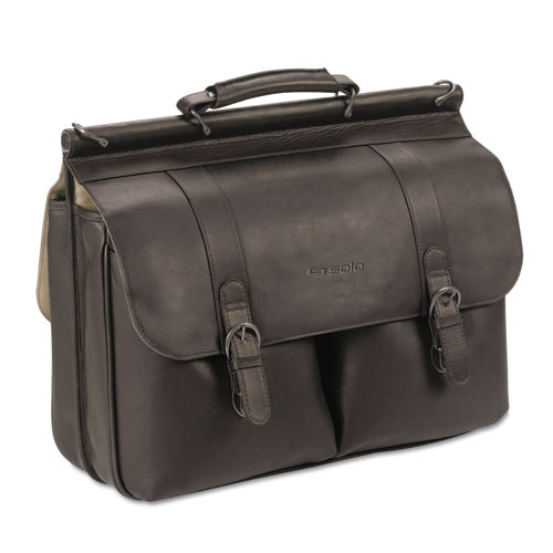 D5353 Executive Leather Briefcase - Espresso, 16 In.