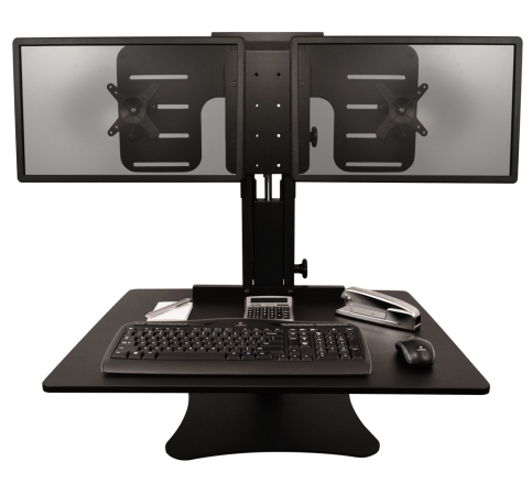 Dc350 High Rise Dual Monitor Sit-stand Desk Converter, Black