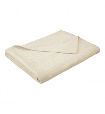 Blanket-met Fq Iv Full & Queen Cotton Blanket, Metro - Ivory