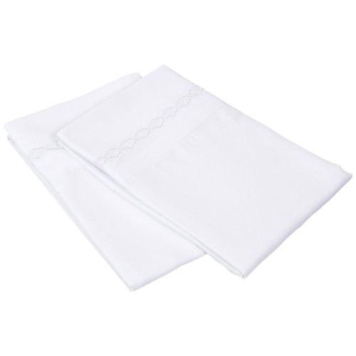 -executive 3000 Mf3000kgpc Clwh Executive 3000 Series King Pillow Cases, Clouds Embroidery - White