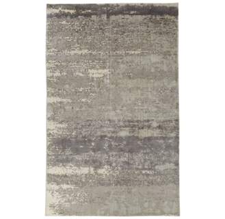 Rug129259 2 X 3 Ft. Contemporary Abstract Pattern Bamboo Silk Area Rug, Ivory & Gray