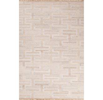 Rug127745 9 X 12 Ft. Flatweave Trellis Chain & Tile Pattern Wool & Art Silk Area Rug, Ivory & White