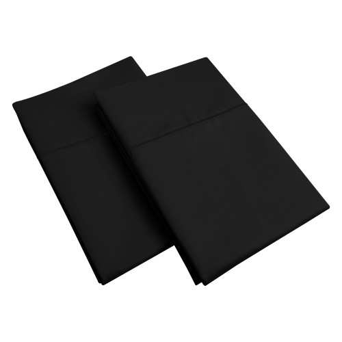 800sdpc Slbk 800 Standard Pillow Cases, Egyptian Cotton Solid - Black