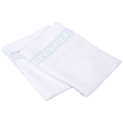 -executive 3000 Mf3000kgpc Rewhbl Executive 3000 Series King Pillow Cases, Regal Embroidery - White & Blue
