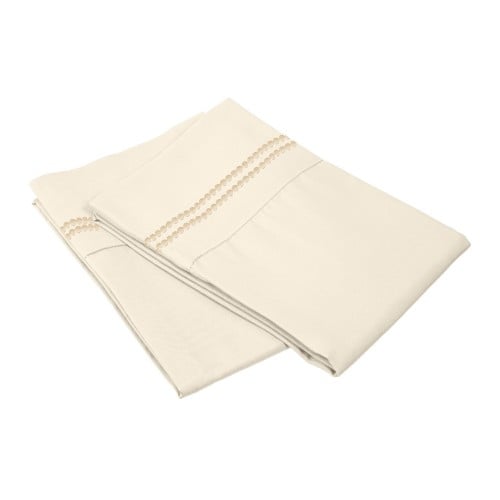 -executive 3000 Mf3000sdpc 2liv Executive 3000 Series Standard Pillow Cases, 2 Line Embroidery - Ivory