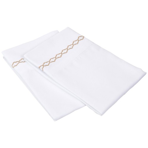 -executive 3000 Mf3000kgpc Clwhgl Executive 3000 Series King Pillow Cases, Clouds Embroidery - White & Gold