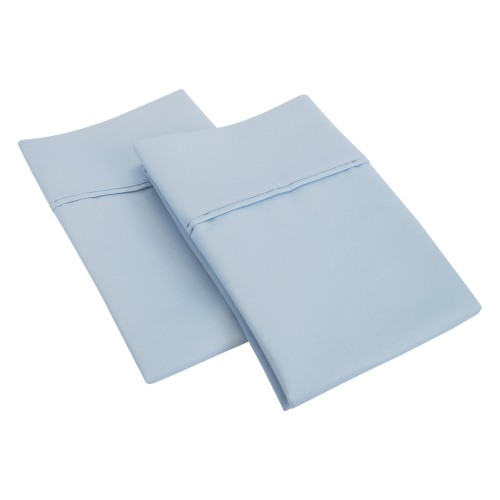 Cr1200kgpc Sllb 1200 King Pillowcase Set, Solid Cotton Rich - Light Blue