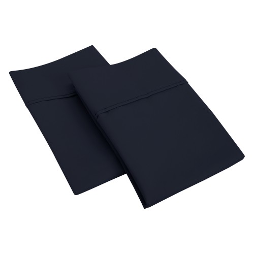 Cr1200kgpc Slnb 1200 King Pillowcase Set, Solid Cotton Rich - Navy Blue