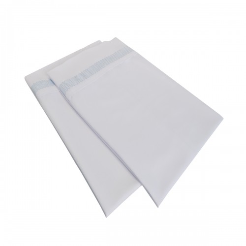-executive 3000 Mf3000kgpc Pewhlb Executive 3000 Series King Pillow Cases, Peaks Embroidery - White & Light Blue