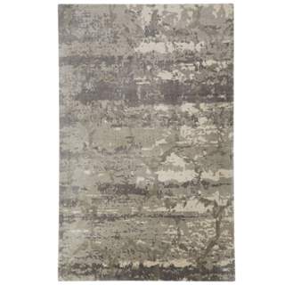 Rug129268 2 X 3 Ft. Contemporary Abstract Pattern Bamboo Silk Area Rug, Gray & Ivory