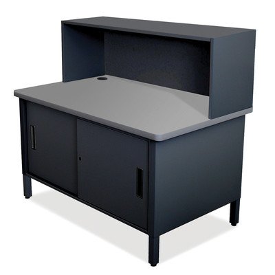 Marvel Group Util0076-bk Mailroom Utility Table With Cabinet & Riser, Black