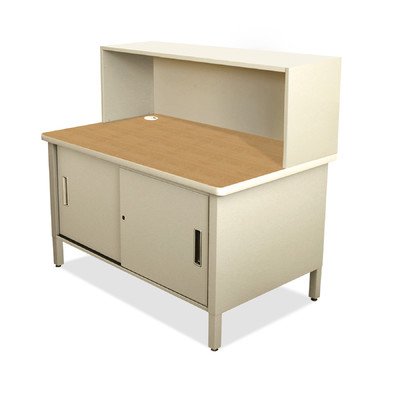 Marvel Group Util0076-ut Mailroom Utility Table With Cabinet & Riser, Putty