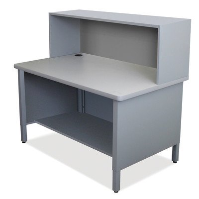 Marvel Group Util0077-at Mailroom Utility Table With 1 Storage Shelf & Riser, Slate Gray