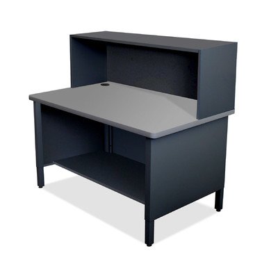 Marvel Group Util0077-bk Mailroom Utility Table With 1 Storage Shelf & Riser, Black