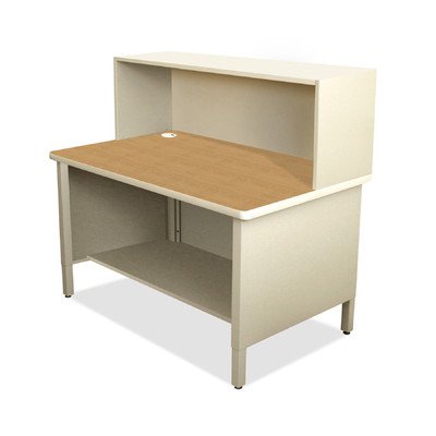 Marvel Group Util0077-ut Mailroom Utility Table With 1 Storage Shelf & Riser, Putty