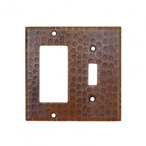 Copper Combination Switchplate, 1 Hole Single Toggle