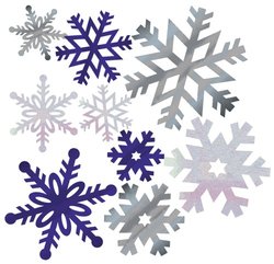 Hoffmaster Group 990004 Snowflake Cutout - Glitter Assortment