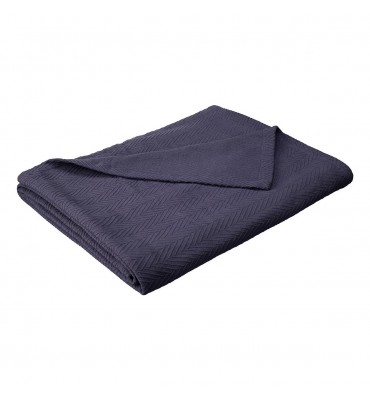 Blanket-met Fq Nb Full & Queen Cotton Blanket, Metro - Navy Blue