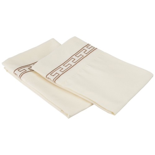 -executive 3000 Mf3000kgpc Reivtp Executive 3000 Series King Pillow Cases, Regal Embroidery - Ivory & Taupe