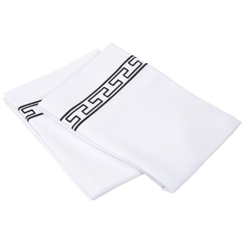 -executive 3000 Mf3000kgpc Rewhbk Executive 3000 Series King Pillow Cases, Regal Embroidery - White & Black