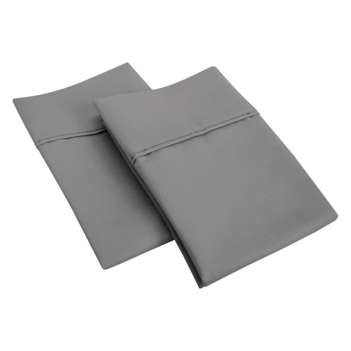 Cr1200kgpc Slgr 1200 King Pillowcase Set, Solid Cotton Rich - Grey