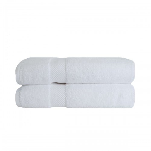 Zt Bsheet Wh Zero Twist Cotton Bath Sheet Set - White, 2 Pieces